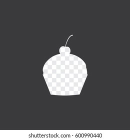 An Illustrated Icon Isolated on a Background - Cupcake with Cherry on Top
