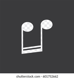An Illustrated Icon Isolated on a Background - Upside Down Semi Quavers