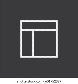 An Illustrated Icon Isolated on a Background - Web Wireframe Split Top Left