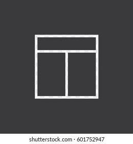 An Illustrated Icon Isolated on a Background - Web Wireframe 3 Way Split Header