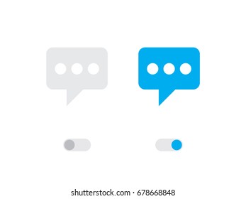 An Illustrated Icon Isolated on a Background - Speech Bubble with Dots