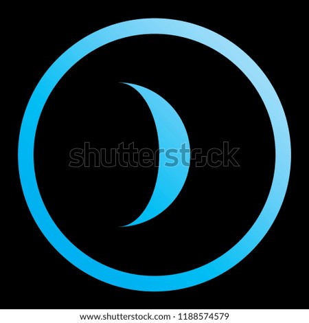 An Illustrated Icon Isolated on a Background - Waxing Crescent Moon