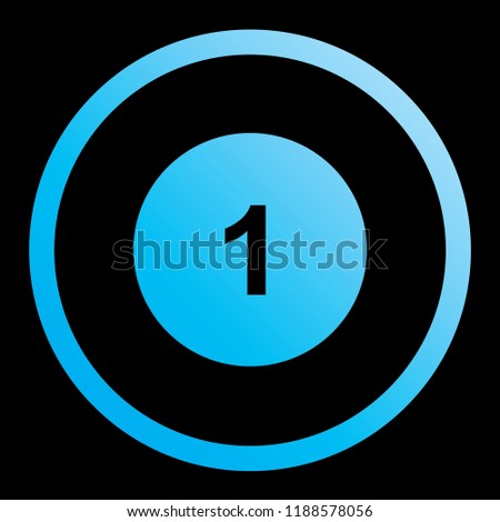 An Illustrated Icon Isolated on a Background - Circle 1 Filled