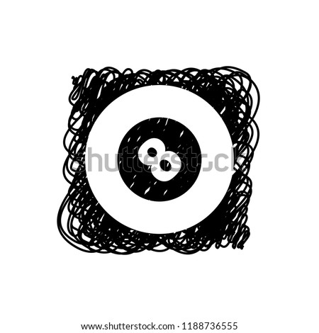An Illustrated Icon Isolated on a Background - Billiard Ball