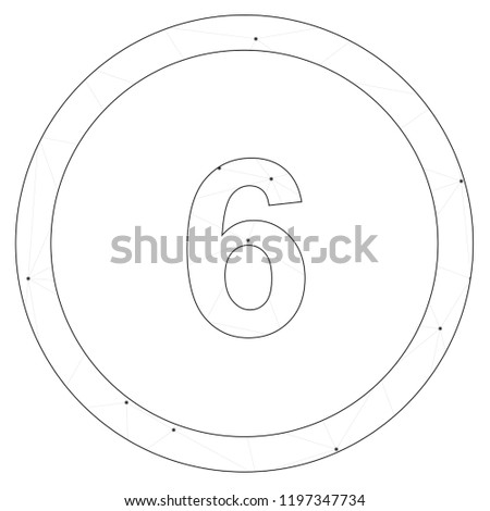An Illustrated Icon Isolated on a Background - Circle 6 Outline