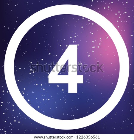 An Illustrated Icon Isolated on a Background - Circle 4 Outline