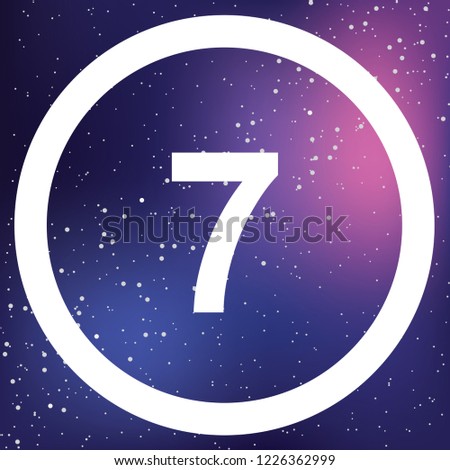 An Illustrated Icon Isolated on a Background - Circle 7 Outline