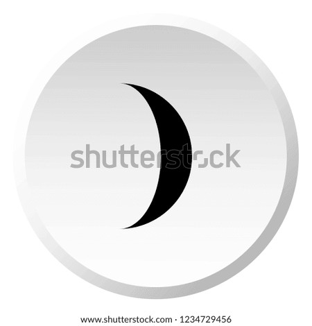 An Illustrated Icon Isolated on a Background - Waxing Crescent Moon