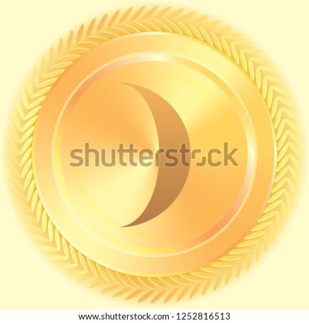 An Illustrated Icon Isolated on a Background - Waxing Crescent Moon