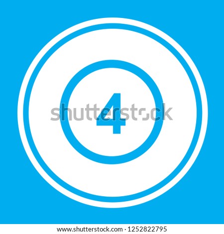 An Illustrated Icon Isolated on a Background - Circle 4 Outline