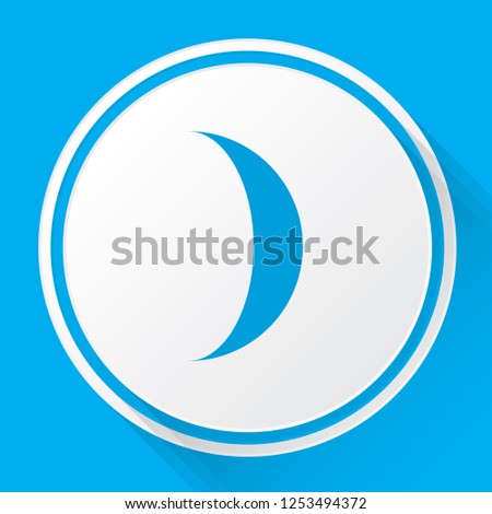 An Illustrated Icon Isolated on a Background - Waxing Crescent Moon