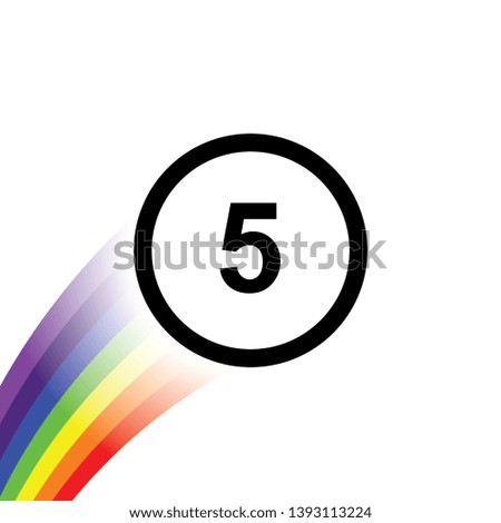 An Illustrated Icon Isolated on a Background - Circle 5 Outline