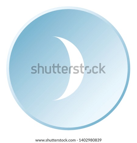 An Illustrated Icon Isolated on a Background - Waxing Crescent Moon