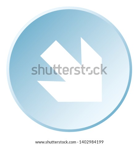 An Illustrated Icon Isolated on a Background - Arrow Down Right