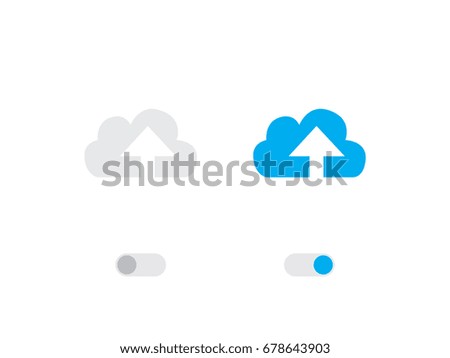 An Illustrated Icon Isolated on a Background - Cloud Upload