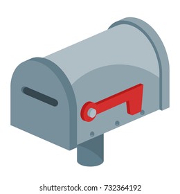 Illustrated icon of mailbox in closed condition and flag down