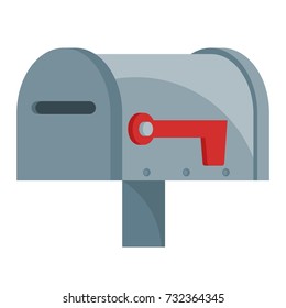 Illustrated icon of mailbox in closed condition and flag down
