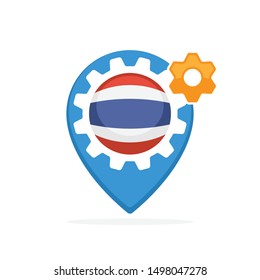 Illustrated icon with a production concept made from Thailand