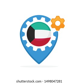 Illustrated icon with a production concept made from Kuwait