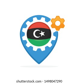 Illustrated icon with a production concept made from Libya