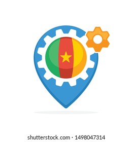 Illustrated icon with a production concept made from Cameroon