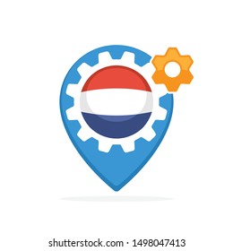 Illustrated icon with a production concept made from the Netherlands
