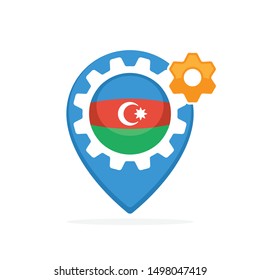 Illustrated icon with a production concept made from Azerbaijan