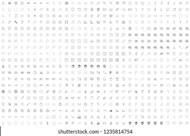 An Illustrated Icon Set Isolated on a White Background