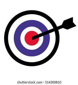 Illustrated icon of target with an arrow in the middle	