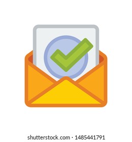 Illustrated icon with a verification letter concept