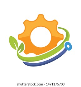 Illustrated icons with the concept of applying environmentally friendly technology work processes