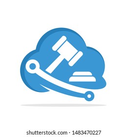 Illustrated icons with the concept of bidding media integrated with cloud computing systems