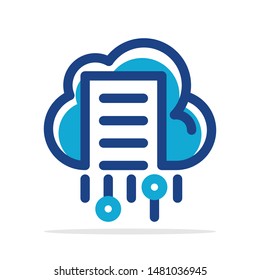 Illustrated icons with the concept of document management based on cloud computing technology