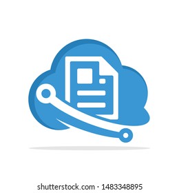 Illustrated icons with the concept of document management based on cloud computing technology