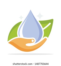 Illustrated icons with the concept of healthy clean water management