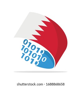 Illustrated icons with the concept of information technology systems from Bahrain.