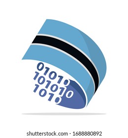 Illustrated icons with the concept of information technology systems from Botswana.