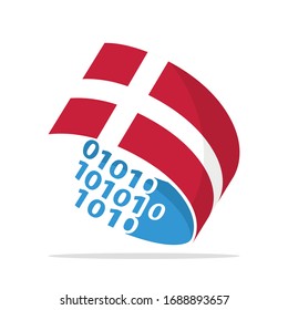 Illustrated icons with the concept of information technology systems from the Danish.
