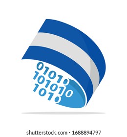 Illustrated icons with the concept of information technology systems from Nicaragua.