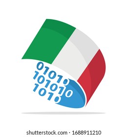 Illustrated icons with the concept of information technology systems from Italian.