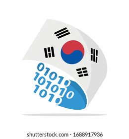 Illustrated Icons With The Concept Of Information Technology Systems From South Korea.