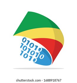 Illustrated icons with the concept of information technology systems from the Republic of Congo.
