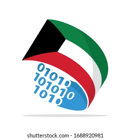 Illustrated icons with the concept of information technology systems from Kuwait.