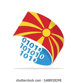 Illustrierte Symbole mit dem Konzept der Informationstechnologie-Systeme aus der Republik Mazedonien.