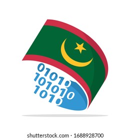 Illustrated icons with the concept of information technology systems from Mauritania.