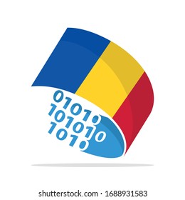 Illustrated icons with the concept of information technology systems from Moldova