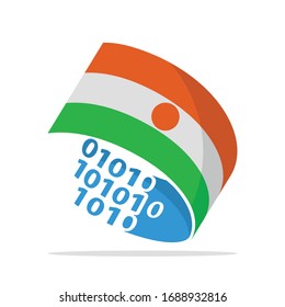 Illustrated icons with the concept of information technology systems from Niger.