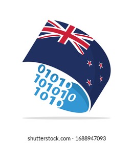 Illustrated icons with the concept of information technology systems from New Zealand.