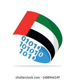 Illustrated icons with the concept of information technology systems from United Arab Emirates