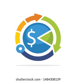 Illustrated icons with the concept of a technological system for tax optimization